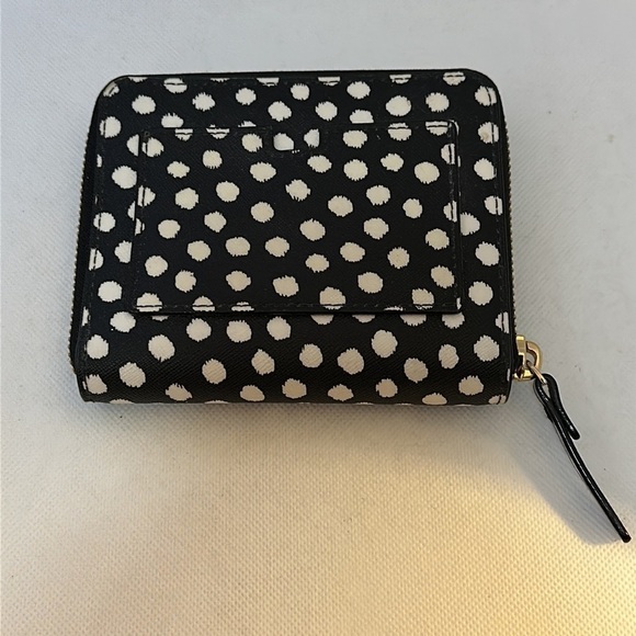 Kate Spade Crosshatch Leather Scatter Dot Zipper Wallet - EUC - Picture 2 of 12